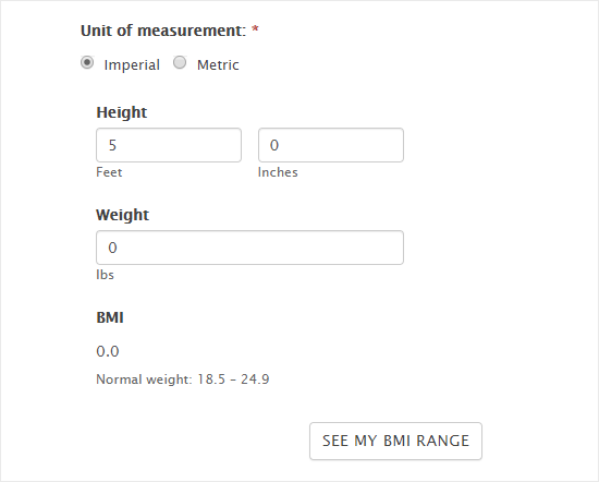 在网站上查看 BMI 计算器