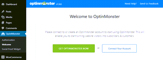 将 OptinMonster 连接到您的 WordPress 网站