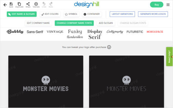 使用 Designhill 为 Monster Movies 创建的徽标
