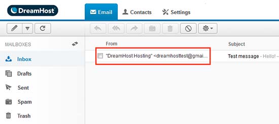 Dreamhost 网络邮件用户界面
