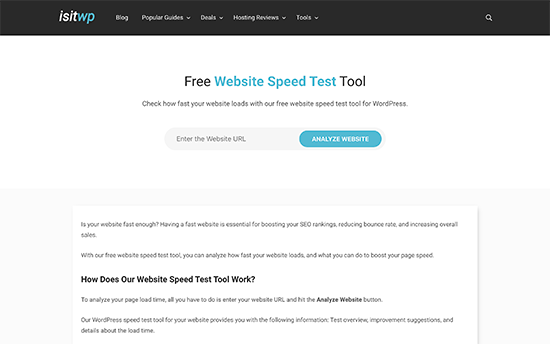 IsItWP 网站速度测试工具