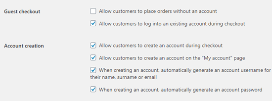 不允许在 WooCommerce 中以访客身份结帐的选项