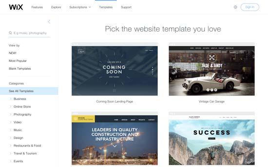 Wix Templates Wix Templates
