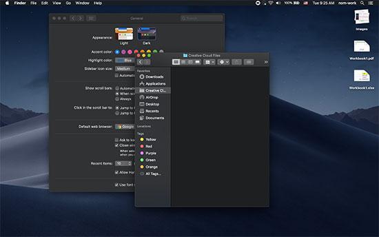 Dark mode in macOS Dark mode in macOS