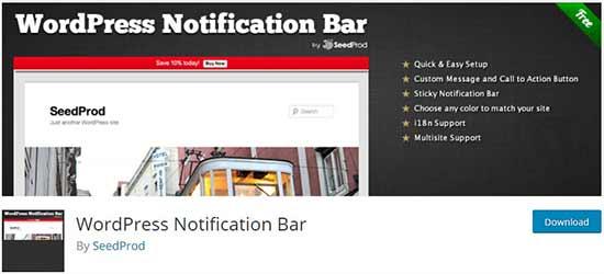 WordPress notification bar WordPress notification bar