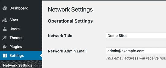 Network settings Network settings