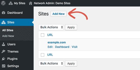 Add new site Add new site
