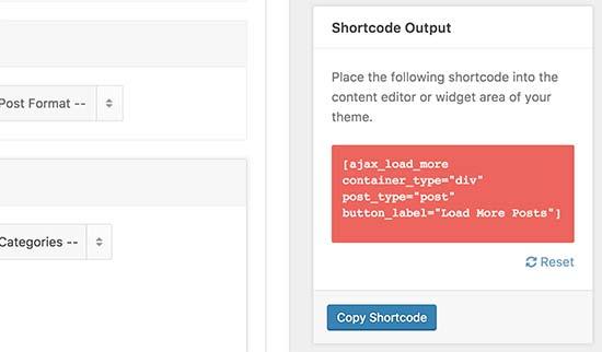 Shortcode output Shortcode output