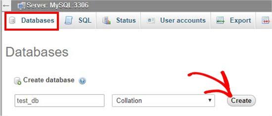 Create a database Create a database