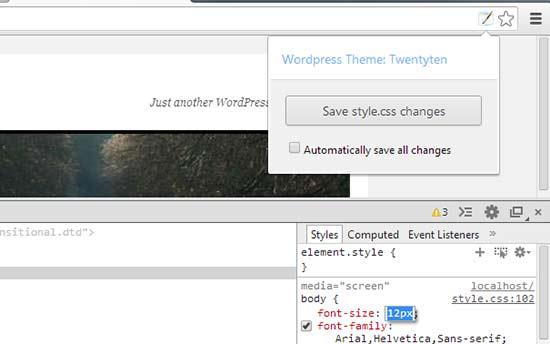 WordPress style editor WordPress style editor