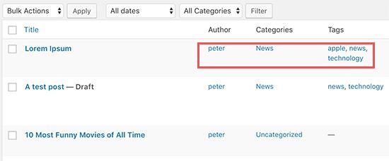 Display posts by author, category, or tag Display posts by author, category, or tag