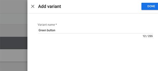 Variant name Variant name