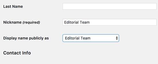 Select display name Select display name