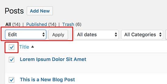 Select all posts for bulk editing Select all posts for bulk editing