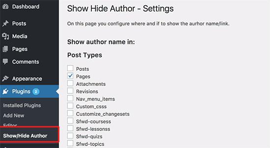 Show/Hide Author settings Show/Hide Author settings