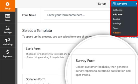 Create a survey form Create a survey form