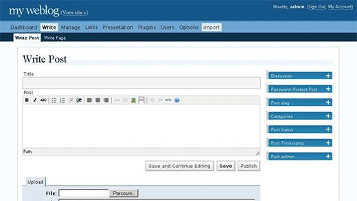 WordPress 2.0 - Admin Interface WordPress 2.0 - Admin Interface