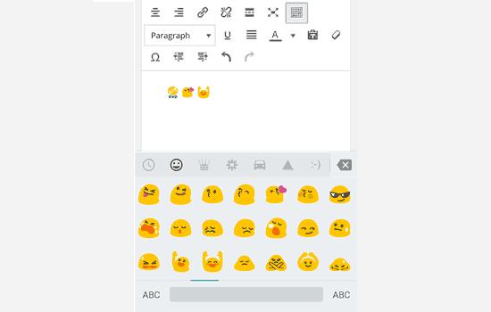 Emoji support was added to WordPress in 4.2 Emoji support was added to WordPress in 4.2