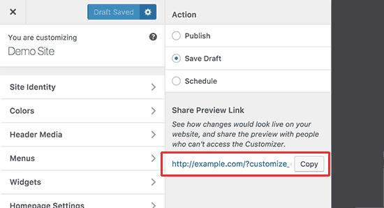 Share customize changes with URL Share customize changes with URL