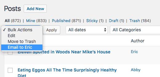 Custom bulk actions Custom bulk actions
