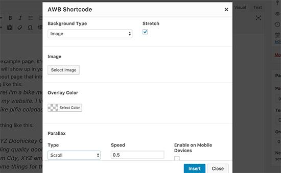 Parallax background settings Parallax background settings