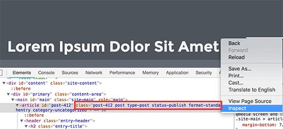 Default CSS classes for WordPress post Default CSS classes for WordPress post