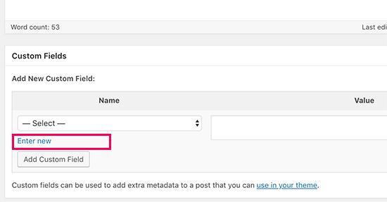 Add a new custom field