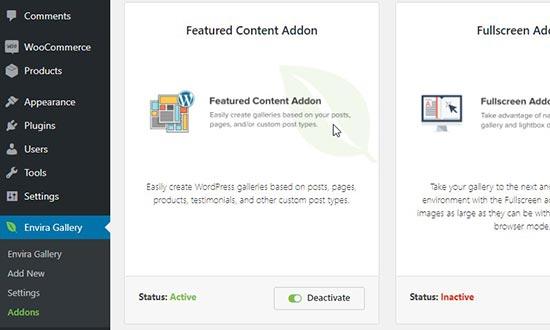 Envira featured addon Envira featured addon