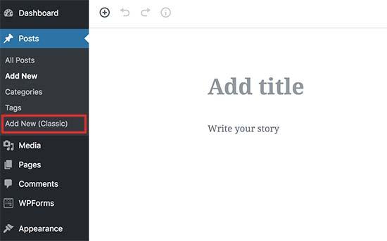 Switch to classic editor Switch to classic editor