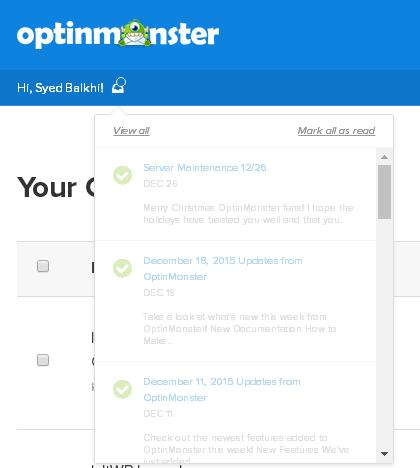 OptinMonster通知中心 OptinMonster通知中心