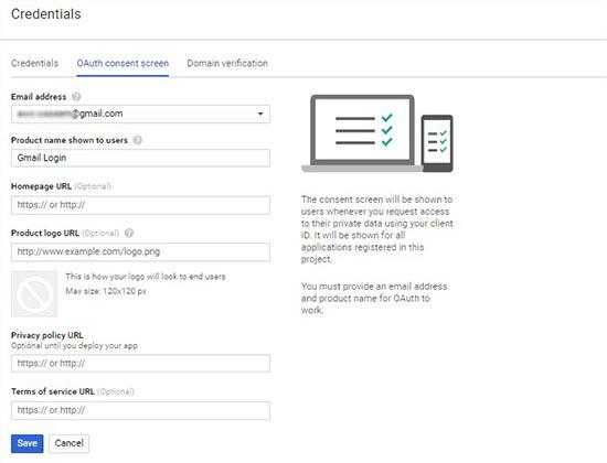 OAuth consent screen OAuth consent screen