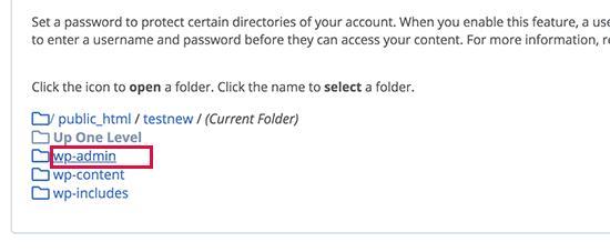 Browse and locate the wp-admin folder Browse and locate the wp-admin folder