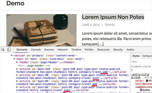 Odd and Even classes in source code Odd and Even classes in source code