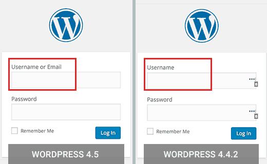 Login with email support in WordPress 4.5 Login with email support in WordPress 4.5