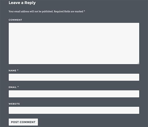 New comment form output displays textarea first and then name, email, and website fields in comment form New comment form output displays textarea first and then name, email, and website fields in comment form