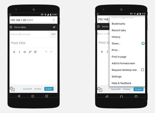 Using Press This tool on your mobile phones Using Press This tool on your mobile phones