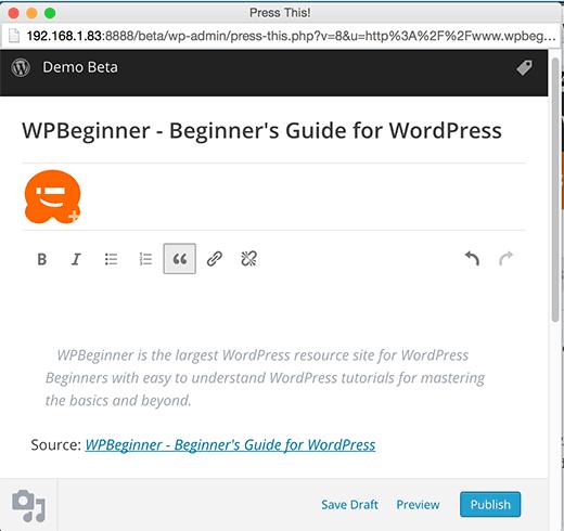 Press This popup in the upcoming WordPress 4.2 Press This popup in the upcoming WordPress 4.2