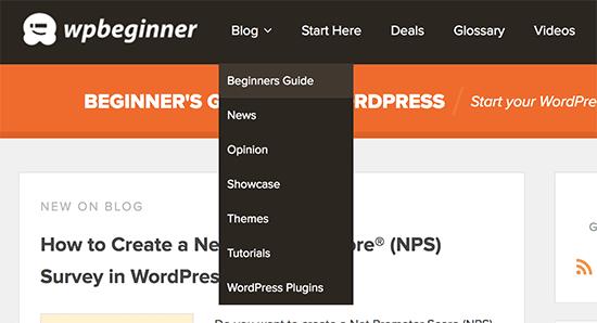 Categories and topics in navigation menu Categories and topics in navigation menu