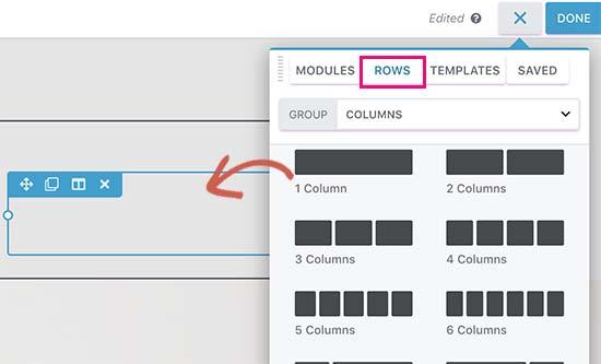Add rows to your landing page Add rows to your landing page