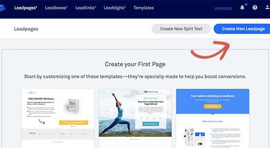 Creating a new landing page with Leadpages Creating a new landing page with Leadpages