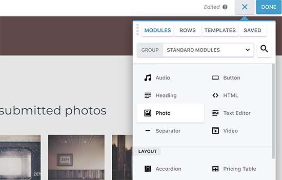 Add modules to your template Add modules to your template