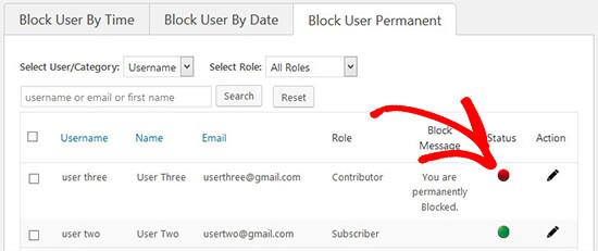 Block user permanent Block user permanent