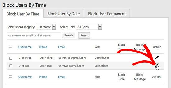 Block user by time Block user by time