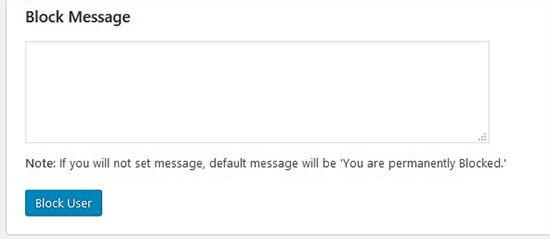Custom message for blocked users Custom message for blocked users