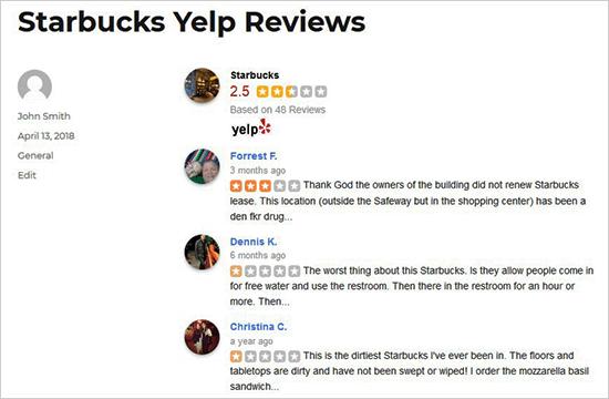 Display Yelp reviews in WordPress posts and pages Display Yelp reviews in WordPress posts and pages
