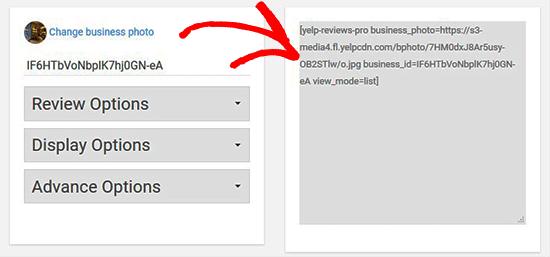 Copy Yelp reviews shortcode Copy Yelp reviews shortcode