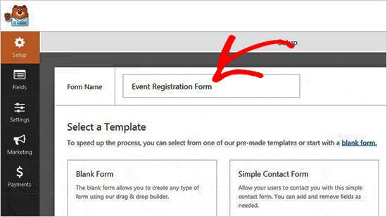 New Event Registration Form New Event Registration Form