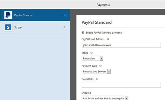 Edit Payment Service Edit Payment Service