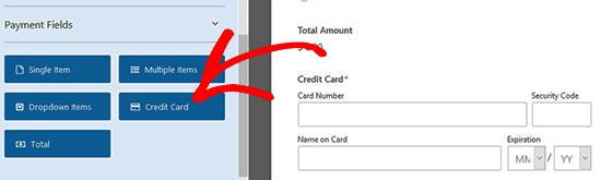 Add a credit card field to the form Add a credit card field to the form