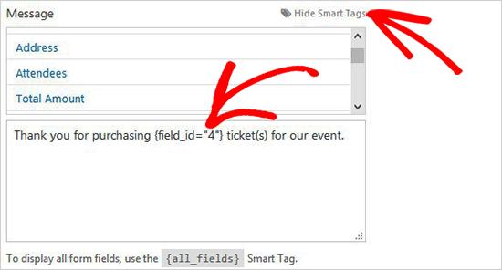 Custom Message for Tickets Custom Message for Tickets